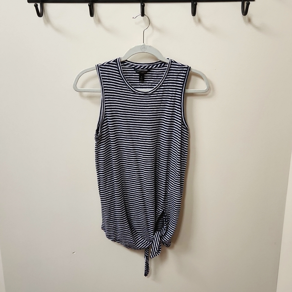 Banana Republic Sleeveless Blue and White Stripe Top